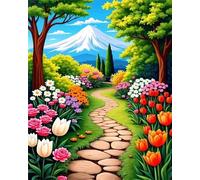 Muaor Natural Scenery Paint by Numbers Kits for Adults Beginners,Painting by Numbers Kits on Canvas for Adults Frameless,Easy DIY Acrylic Pigment Drawing Paintwork for Home Wall Decor 30x40cm