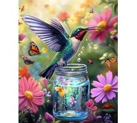 Muaor Paint by Numbers for Adults with Frame Glass Bottle Birds,Adult Paint by Numbers Canvas Kits 30x40cm,DIY Hand Painted Oil Painting Kit with 3 Brushes and Acrylic Paint,Home Decor