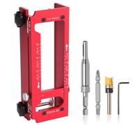 Muaoush 2026 Upgrade Door Hinge Jig - Aluminum Router Jig Kit for Door & Cabinet Hinges, Adjustable Mortising Template Fits 2.5" to 5" Hinges with 1/4" & 5/8" Radius & Square Corner Tools