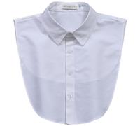 Muaquta Oxford Cotton Classic Fake Collar Detachable Dickey Collar Half Shirts Blouse False Collar Top for Women Men Outfits, White, S