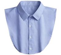 Muaquta Solid Color Classic Fake Collar Detachable Dickey Collar Half Shirts Blouse False Collar Top for Women Men Outfits, Blue, S