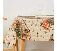 Muaré Stain Resistant Resin Tablecloth Christmas Sheet Music 100 x 140 cm