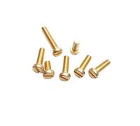 Muarted 20/50/100pcs M0.8/ M1/ M1.2/ M1.4/ M1.6/ M2 /M2.5/ M3/ M3.5/ M4/ M5 DIN84 Brass Cheese Head Slotted Screw(M1.2X5 100PCS)