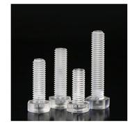 Muarted 50pcs M5 M6x8/1016/20/25/30/35/40/50mm Hex Screws External Hexagon Socket Bolt PC Acrylic Clear Insulation Bolt Transparent Plastic(M5 x 40mm (50pcs))