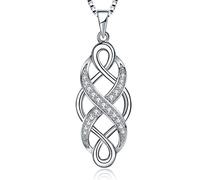MUATOGIML 925 Sterling Silver Infinity Love Irish Celtic Knot Pendant Necklace Jewelry Gifts for Mom Wife Women silver