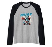 Muay Kitty - Funny Boxing Cat Martial Arts Raglan Baseball Tee