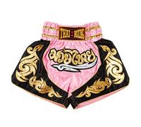 MUAY NATION Muay Thai Shorts for Men Women Slim Cut MMA Boxing Shorts Training Kickboxing Clothing Martial Arts Trunks (XXL, Pink)