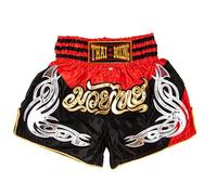 MUAY NATION Muay Thai Shorts for Men Women Slim Cut MMA Boxing Shorts Training Kickboxing Clothing Martial Arts Trunks (M, PRM Black/Red)