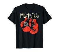 Muay Tai Boxing Mix Martial Arts Combat Fighting Boxer Fists T-Shirt, Men, Black, Small