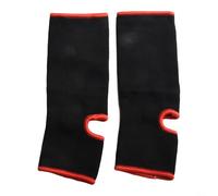 Muay Thai Boxing Ankle Wraps with Elastic Foot Sleeve, M/L Size Ankle Support for Kickboxing, Karate, Taekwondo, Martial Arts and Multi-Sport Training in Six Colours(Black M)