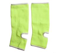 Muay Thai Boxing Ankle Wraps with Elastic Foot Sleeve, M/L Size Ankle Support for Kickboxing, Karate, Taekwondo, Martial Arts and Multi-Sport Training in Six Colours(Fluorescent green M)