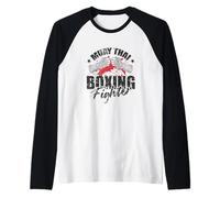 Muay Thai Boxing Fighter Warrior of The Ring Raglan Baseball Tee
