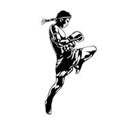 Muay Thai Boxing MMA Fighter Martial Arts Sports Wall Decals Paster Paper 54x100.7cm Equipped with Transfer Film kit Black