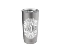 Muay Thai Boxing MMA Fighter Vintage Whiskey Label Stainless Steel Insulated Tumbler
