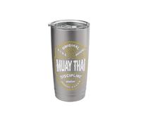 Muay Thai Boxing MMA Fighter Vintage Whiskey Label Stainless Steel Insulated Tumbler