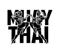 Muay Thai Fight Club MMA Fighting Martial Arts Wall Decals PVC 36x48.1cm Can Modify and add Information Small Black