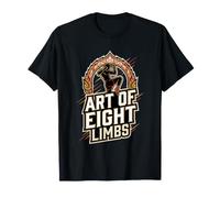Muay Thai Fighter Silhouette Flying Knee Strike Thai Boxing T-Shirt