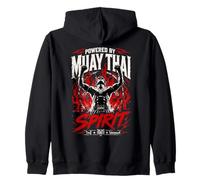 Muay Thai Fighter Spirit Thai Boxing Zip Hoodie