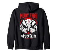 Muay Thai Fighter Thai Boxing Culture Zip Hoodie