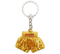 Muay Thai Keychain, Kick Boxing Keyring, Fighter Keychain, Fighting, Metal Key Holder, Gloves and Shorts, Muay Thai Shorts Gold, One size
