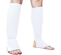 Muay Thai MMA Kickboxing shin Guards, Elite Sports Instep Guard Sparring Protective Leg shin Kick Pads for Kids & Adults (XL, White)