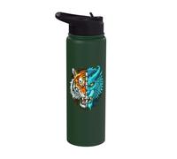 Muay Thai Tiger Dragon Fusion Art Stainless Steel Insulated Water Bottle