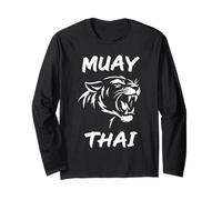 Muay Thai Tiger Roaring Graphic Long Sleeve T-Shirt