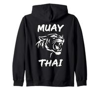 Muay Thai Tiger Roaring Graphic Zip Hoodie