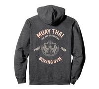Muay Thai Tigers - MMA Fighting Thai Boxing Pullover Hoodie, Adult Unisex, Dark Heather Grey, Large