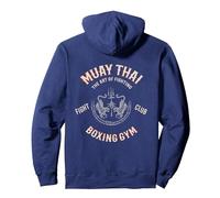 Muay Thai Tigers - MMA Fighting Thai Boxing Pullover Hoodie, Adult Unisex, Navy Blue, Large