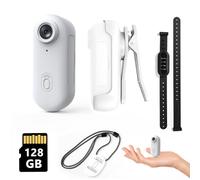 Muayb Mini Body Camera, 128GB Small Body Camera, 360° Rotatable Clip & Magnetic Lanyard, Easy to use for Recording Life, Work, Speeches, Traveling and Pet Walks (White)