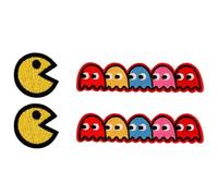 Mubal 2 Set Cute Ghosts Patches Blinky Pinky Inky Clyde Embroidered Iron On/Sew On Patch for hat, Jackets, Clothes, Backpacks