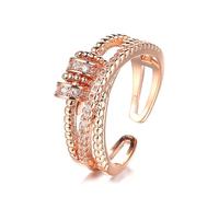 MUBBAR Anxiety Rings for Women Men, Ring Adjuster, Fidget Rings for Anxiety Women for Anxiety Stress Relief Beads Spinner Rings Retro Band Rings with Cubic Zirconia (Rose gold)