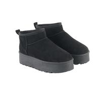 Mubberry Women Suede Winter Boots Ladies Platform Low Ankle Snow Boot Women Classic Faux Fur Warm Lined Slip On Winter Ankle Shoes