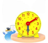 Mubuni 24-Hour Teaching Clock,Yellow Teaching Clock learn to time clock,Te/aching and Display Clo/ck Model,Colorful Educational Teac/hing Cl/ock,Mini Learning Clo/ck