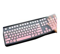 MUBUY Keyboard Cover Skin Protector for Logitech MK120 K120 Wired Keyboard, Protective Skin US Layout - Gradual Pink