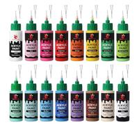 MUBYOK 2oz Matte Acrylic Paint Set with precision applicator cap for Car freshie Painting, Drawing & Art Supplies, DIY Arts And Crafts Freshie Supplies For Adults(Pack of 16)