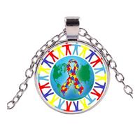 MUBYS El Cuidado De NiñOs Con Autismo Colgante Collar De CúPula De CabujóN De Cristal