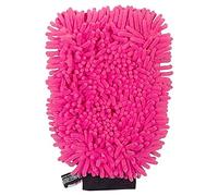 Muc-Off 2-in-1 Microfibre Wash Mitt - Wash Mitt for Car Washing and Bike Cleaning - Chenille Cleaning Mitt with Waffle Sponge for Bugs and Tar, Pink
