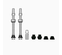 Muc-Off 20161 Silver Tubeless Presta Valves, 60mm - Premium No Leak Bicycle Valves With Integrated Valve Core Removal Tool