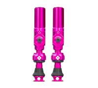 Muc-Off Big Bore Hybrid Tubeless Valves, Pink 35mm - Precision Engineered Dust Caps for Bikes with Revolutionary Airflow Technology - Schrader Valve Caps for Tubeless MTB/Road/Gravel Bikes
