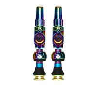 Muc-Off Big Bore Lite Tubeless Valves - Coreless High-Flow Presta Valve System - CNC Aluminium, Max Airflow and Fast Inflation - Iridescent, 30mm