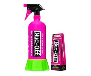 Muc-Off Bottle For Life Bundle | Makes 4L of Bike Cleaner, Reusable Aluminium Spray Bottle with Silicone Base & Punk Powder, Plastic-Free Cleaning Kit