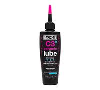 Muc-Off C3 Wet Chain Lube - Ultra Durable Ceramic Bike Chain Oil with UV Dye - Long-Lasting Lubricant for Wet & Muddy Conditions - 120ml