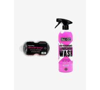 Muc-Off High Performance Waterless Wash Spray + Muc-Off Microcell Sponge