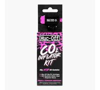 Muc-Off Inflator Kit - CO2 Puncture Repair Kit for Bikes - 2 Cartridges, CNC Inflator Head, Neoprene Sleeve - Fits Presta and Schrader Valves - MTB