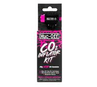 Muc-Off Inflator Kit - CO2 Puncture Repair Kit for Road Bikes - 2 Cartridges, CNC Inflator Head, Neoprene Sleeve - Fits Presta and Schrader Valves - MTB