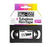 Muc-Off Tubeless Rim Tape for Tubeless Bike Tyre Setups, 28mm, 10m | Pressure-Sensitive Semi-Transparent Rim Tape, Extreme Strength and Durability, 10m Roll with 4 Seal Patches