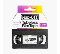 Muc Off Tubeless Rim Tape - Pressure-Sensitive Semi-Transparent Rim Tape for Tubeless Bike Tyre Setups - Extreme Strength and Durability - 10m Roll with 4 Seal Patches - 17mm