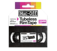 Muc Off Tubeless Rim Tape - Pressure-Sensitive Semi-Transparent Rim Tape for Tubeless Bike Tyre Setups - Extreme Strength and Durability - 10m Roll with 4 Seal Patches - 25mm